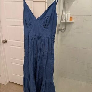 Blue Sleeveless Maxi Dress